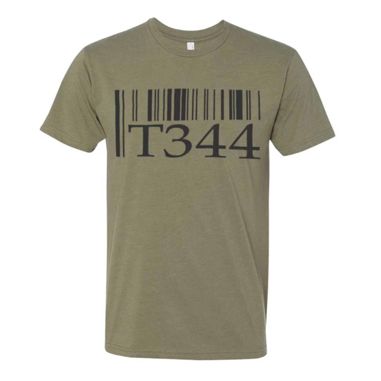 T1 Barcode T-Shirt Olive with Black Print