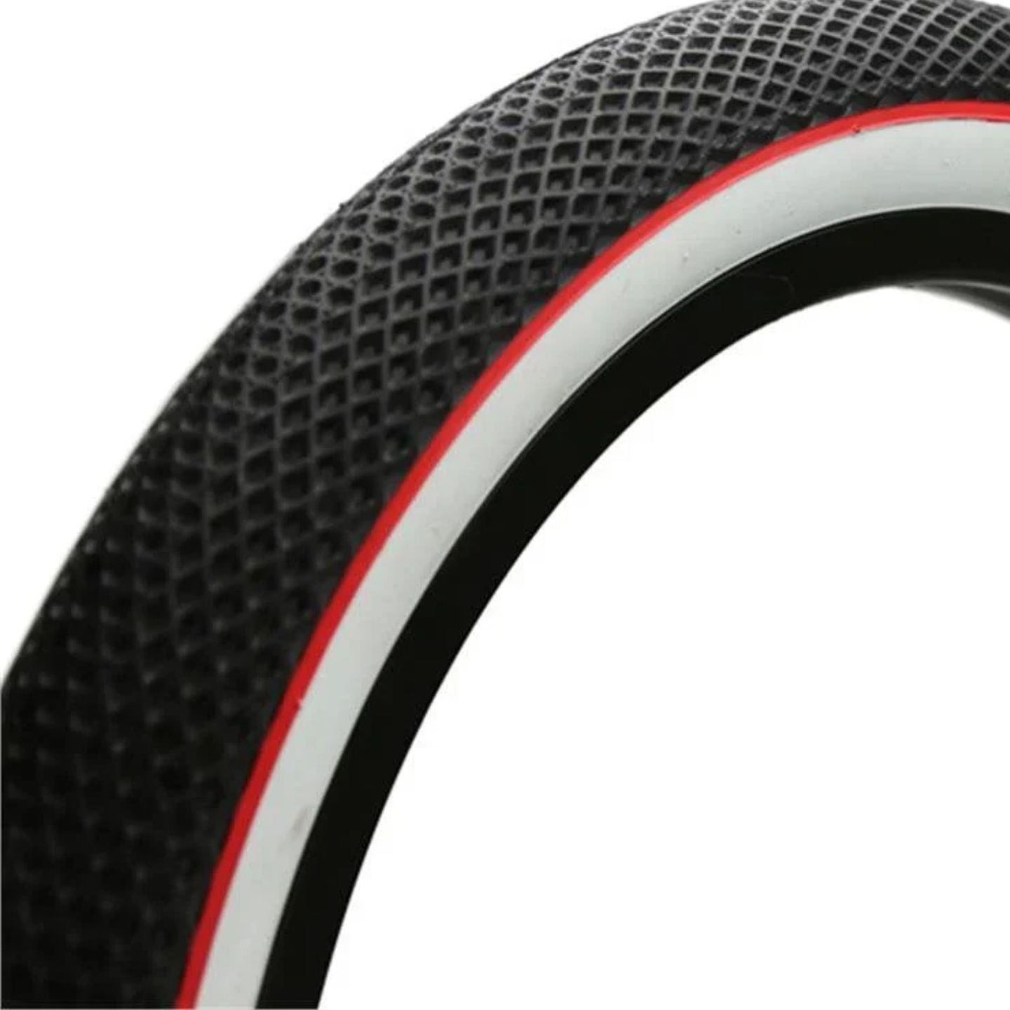 Cult 18" Vans Tyre - Black With White Sidewall And Red Stripe 2.30"