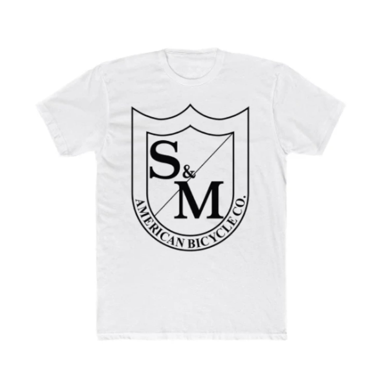 S&M Big Shield T-Shirt Black on White