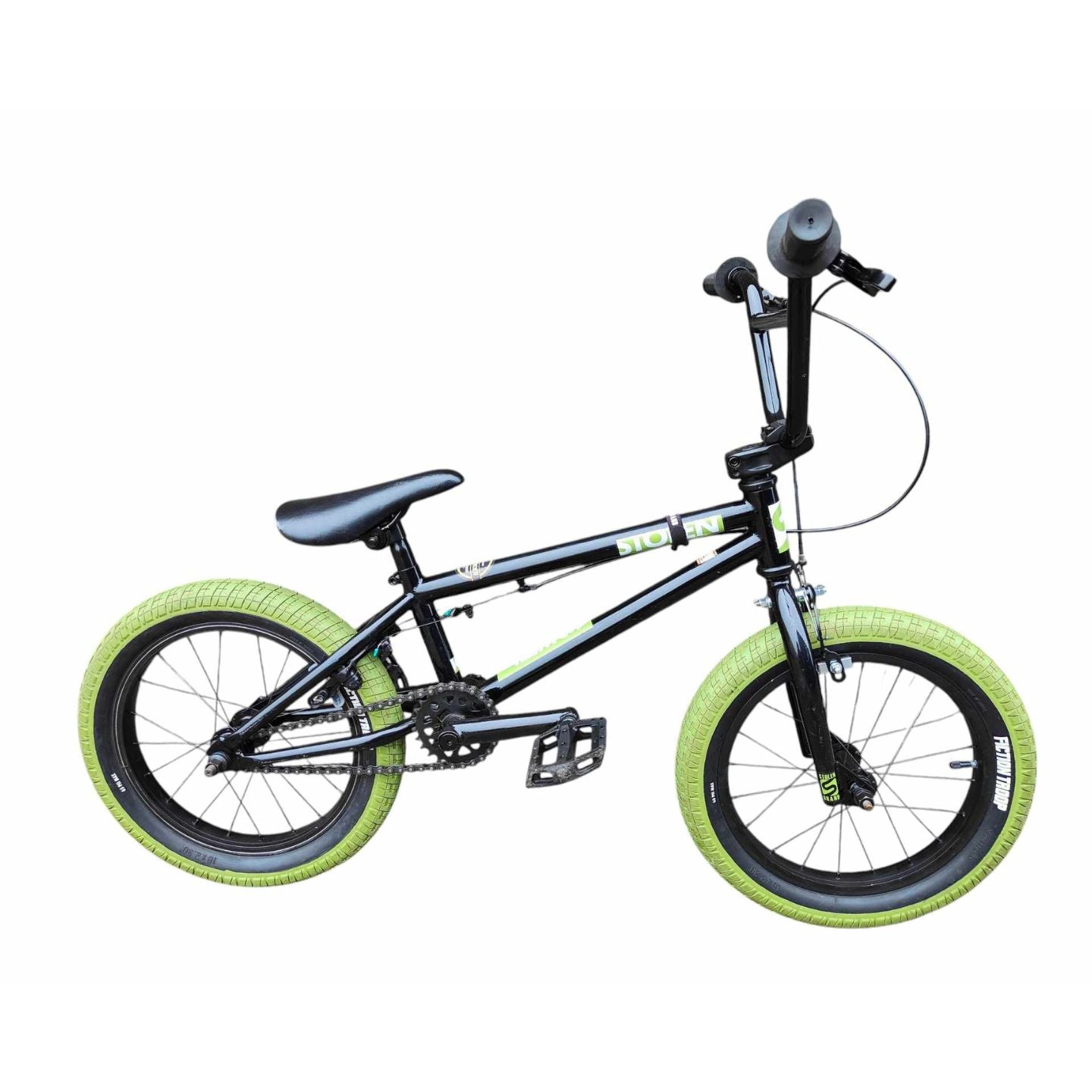 St0len bikes 16 inch BMX Bike / Bicycle - Black / Green ( Pre Owned )
