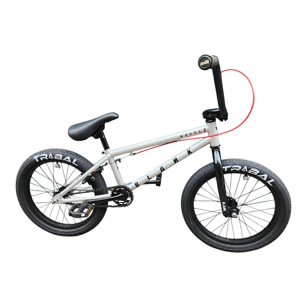 Blank Hustla Junior size complete 18" BMX Bike - Silver ( Pre Owned )