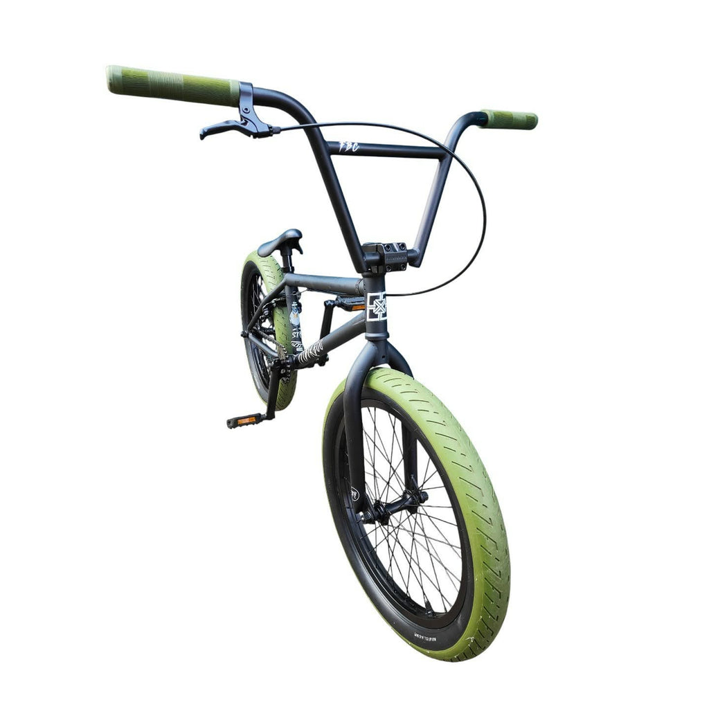 Fit bike co STR 20" Complete BMX - Matt Black / Green ( pre owned ) 20"tt