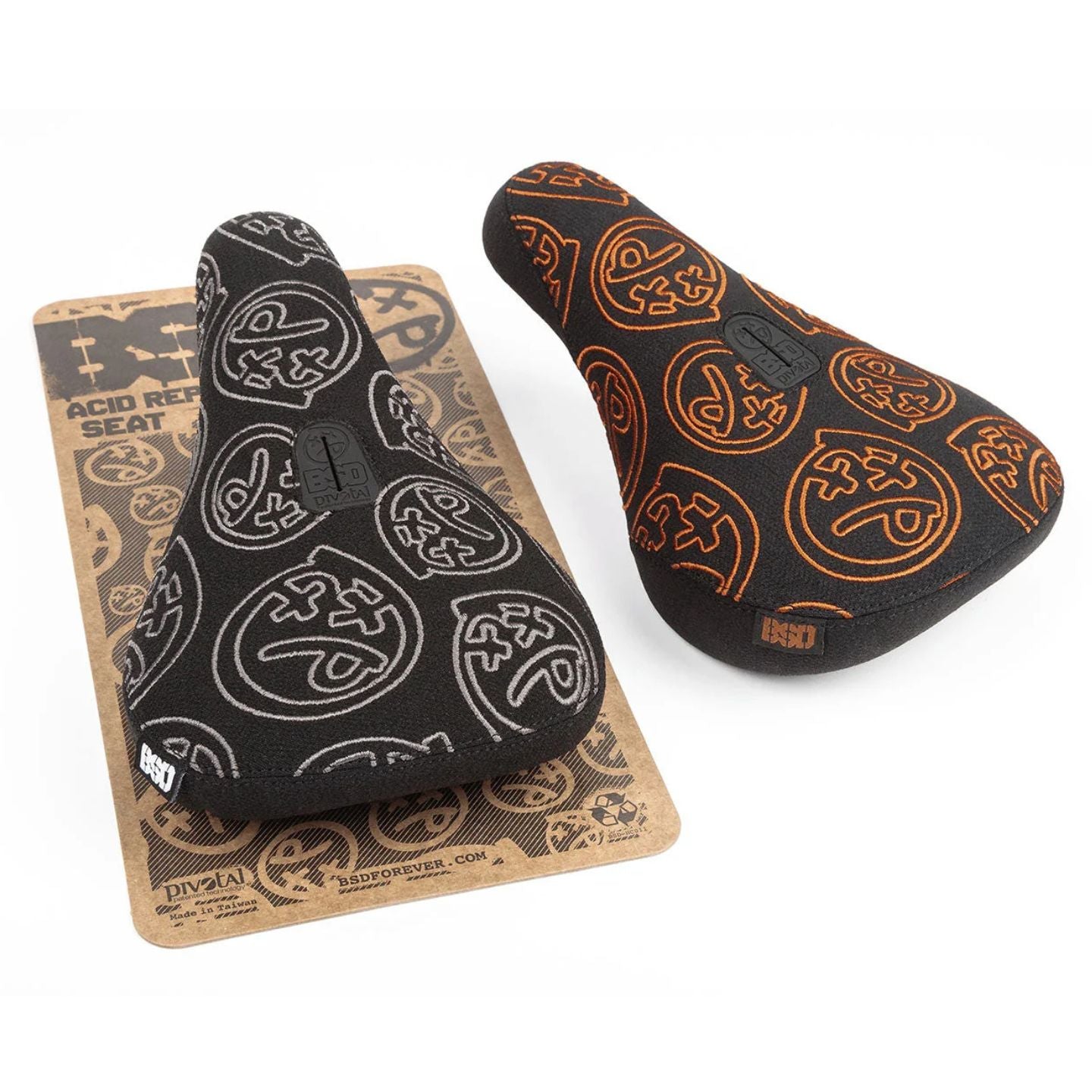 BSD Acid Repeat BMX pivotal Seat - Black / Grey stitch