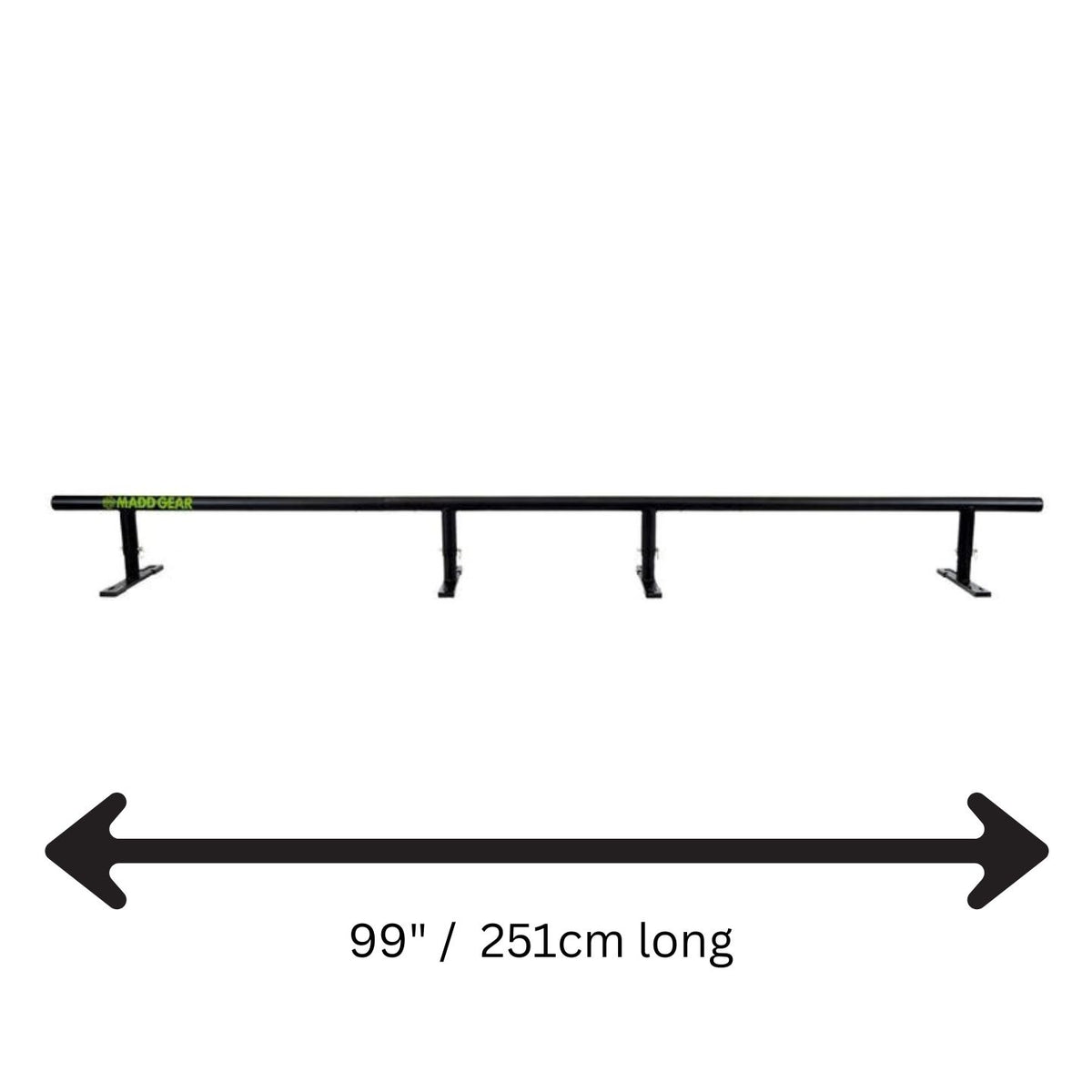 MGP NINETY9 Grind Rail - 99in / 251cm - Black Portable Scooter Grind Rail
