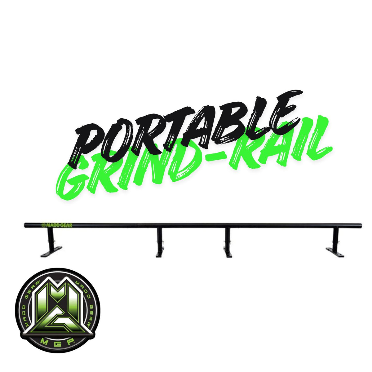 MGP NINETY9 Grind Rail - 99in / 251cm - Black Portable Scooter Grind Rail