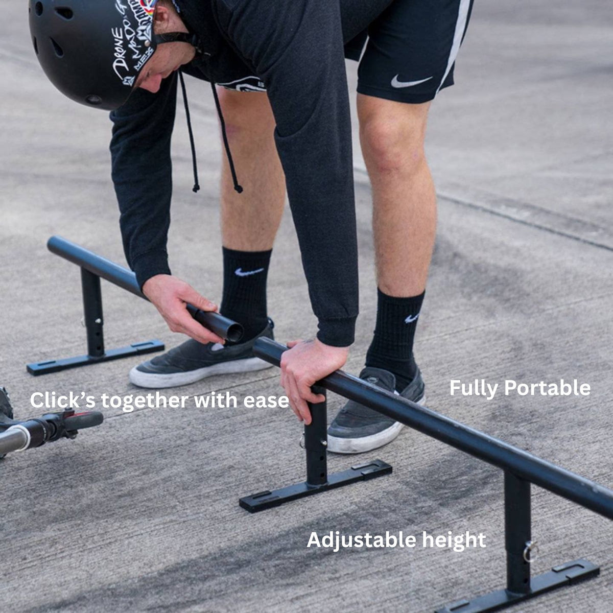MGP FIFTY5 Grind Rail - 55in / 140cm - Black Portable Scooter Grind Rail