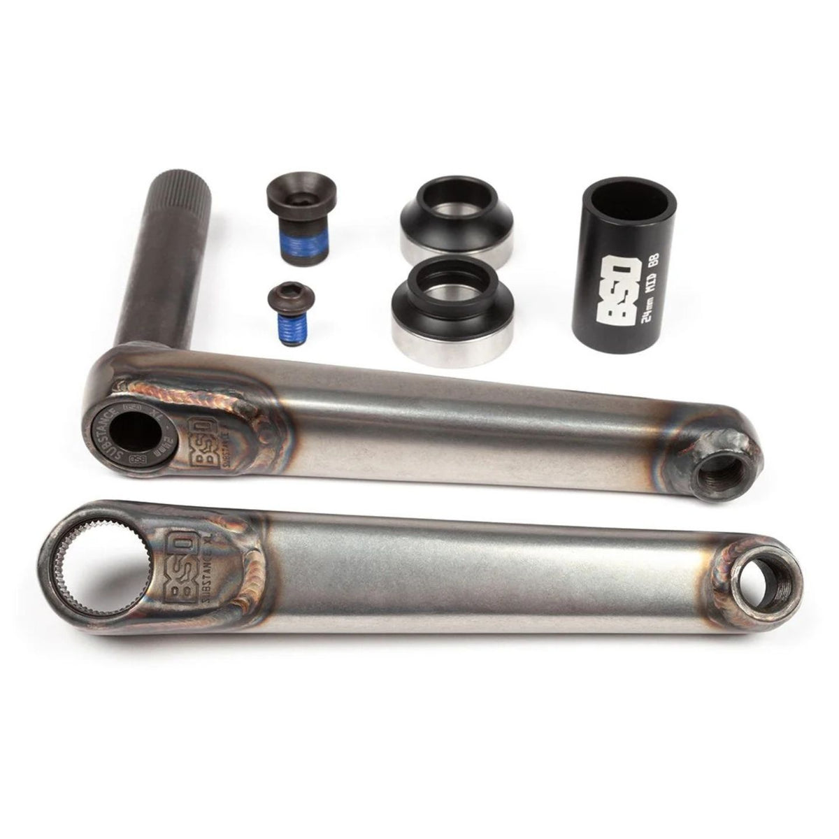 BSD Substance XL V2 24mm BMX Cranks - 170mm Raw LHD / RHD