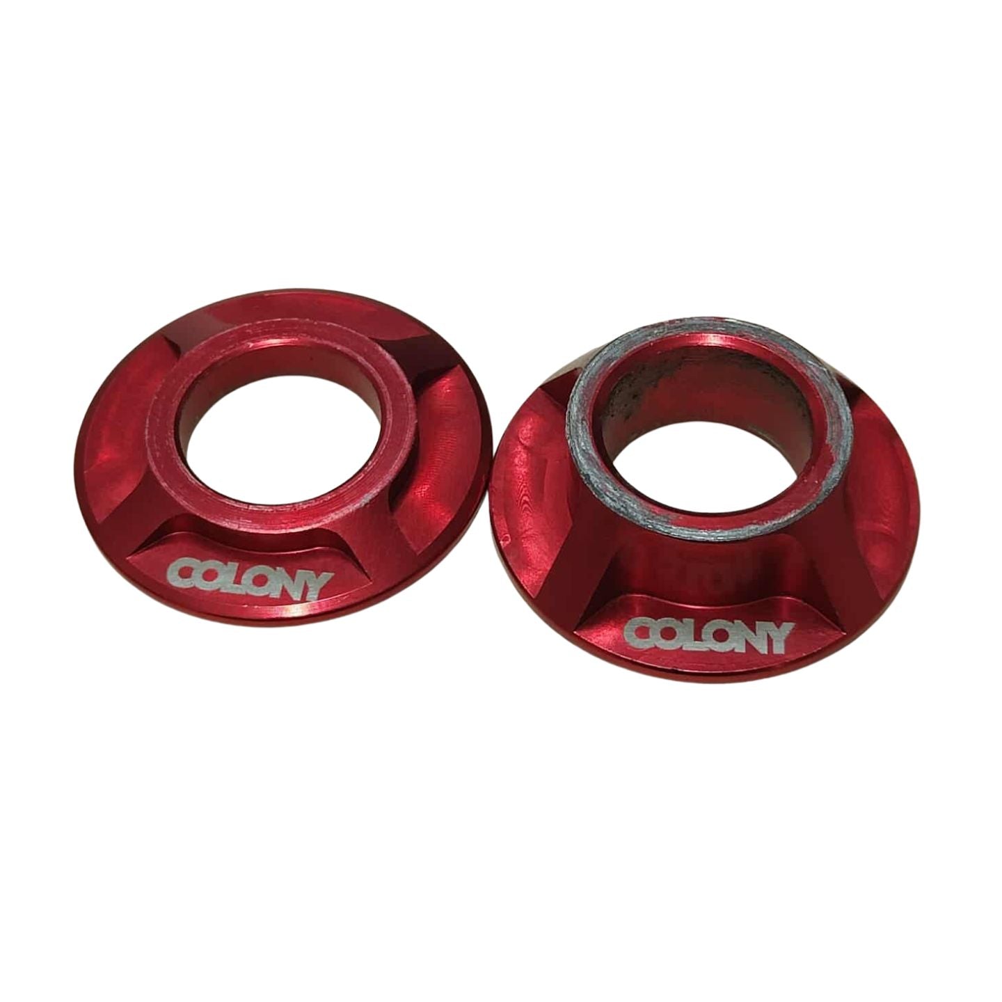 Colony BMX Bike Bottom Bracket Spacers- Mid BB 19mm Sealed - Red ( used )