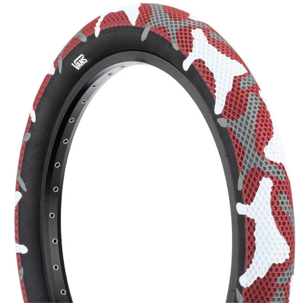 Cult Vans Tyre 20" - Red Camo With Black Sidewall 2.40"