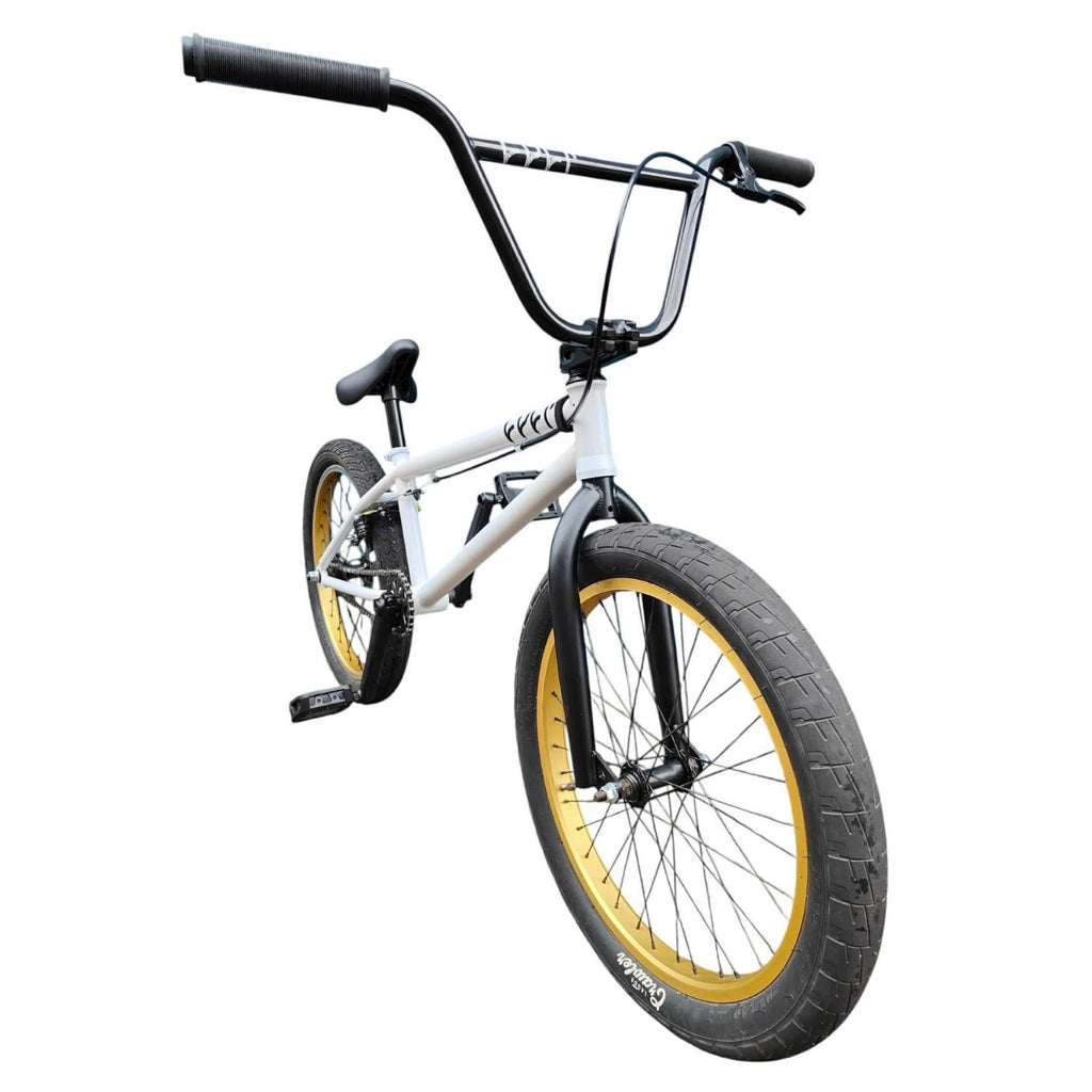 Custom 20.75" - complete 20" BMX Bike - White / Gold ( Pre Owned )