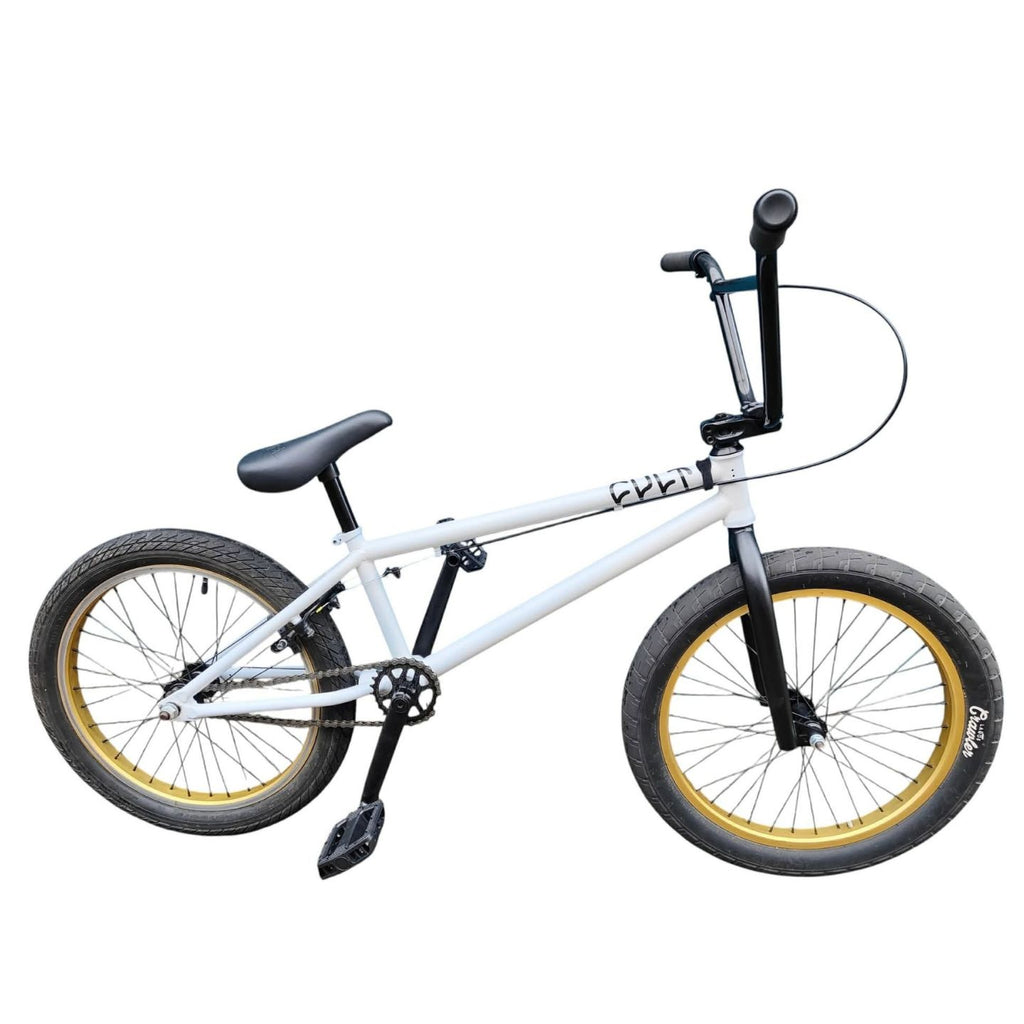 Custom 20.75" - complete 20" BMX Bike - White / Gold ( Pre Owned )