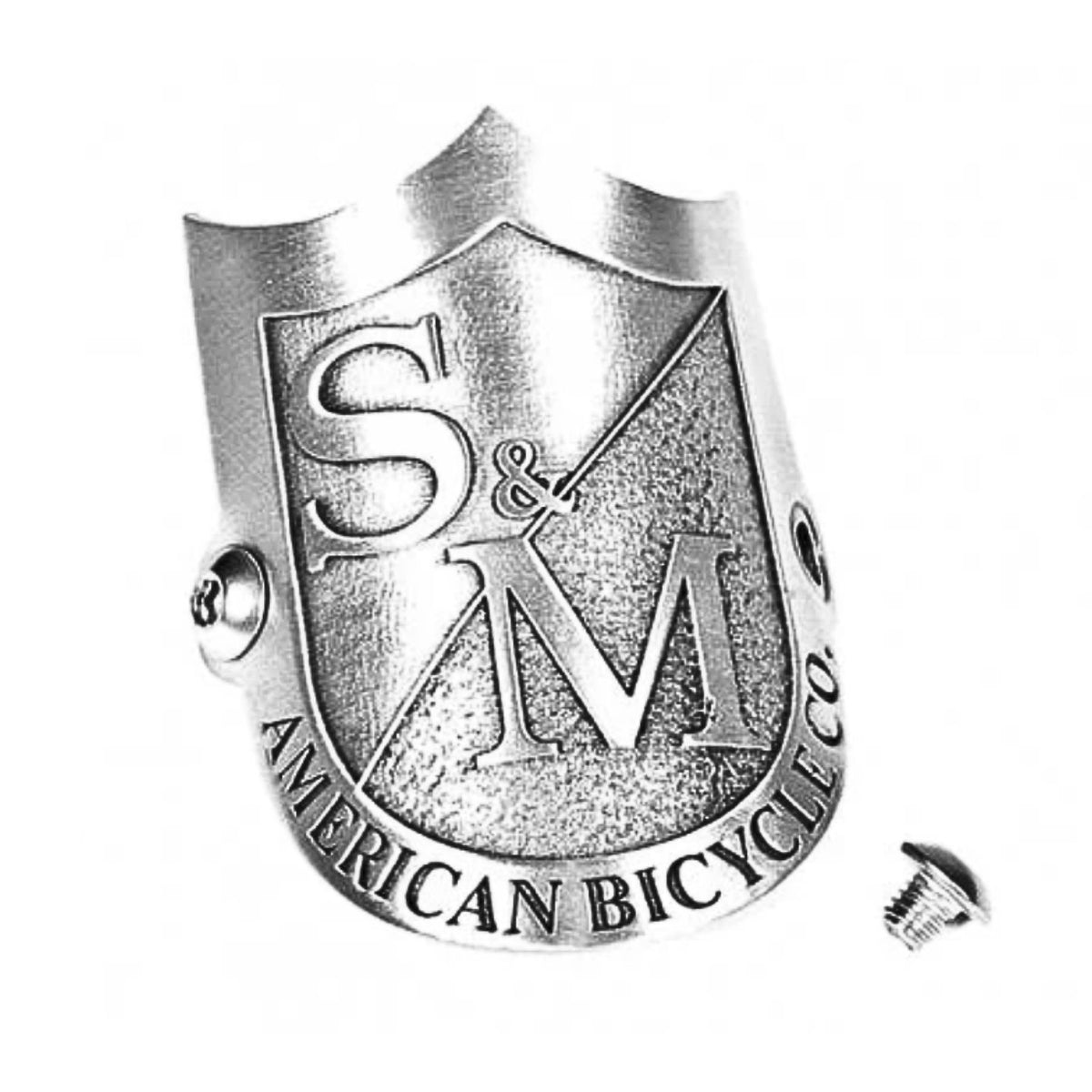 S&M SHEILD BMX Head Tube Badge - Silver