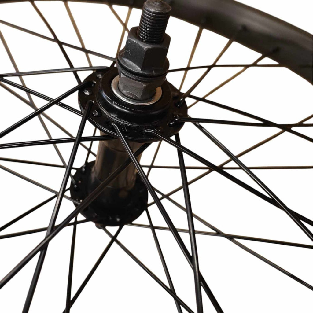 Stock unsealed 20" BMX front wheel- Black