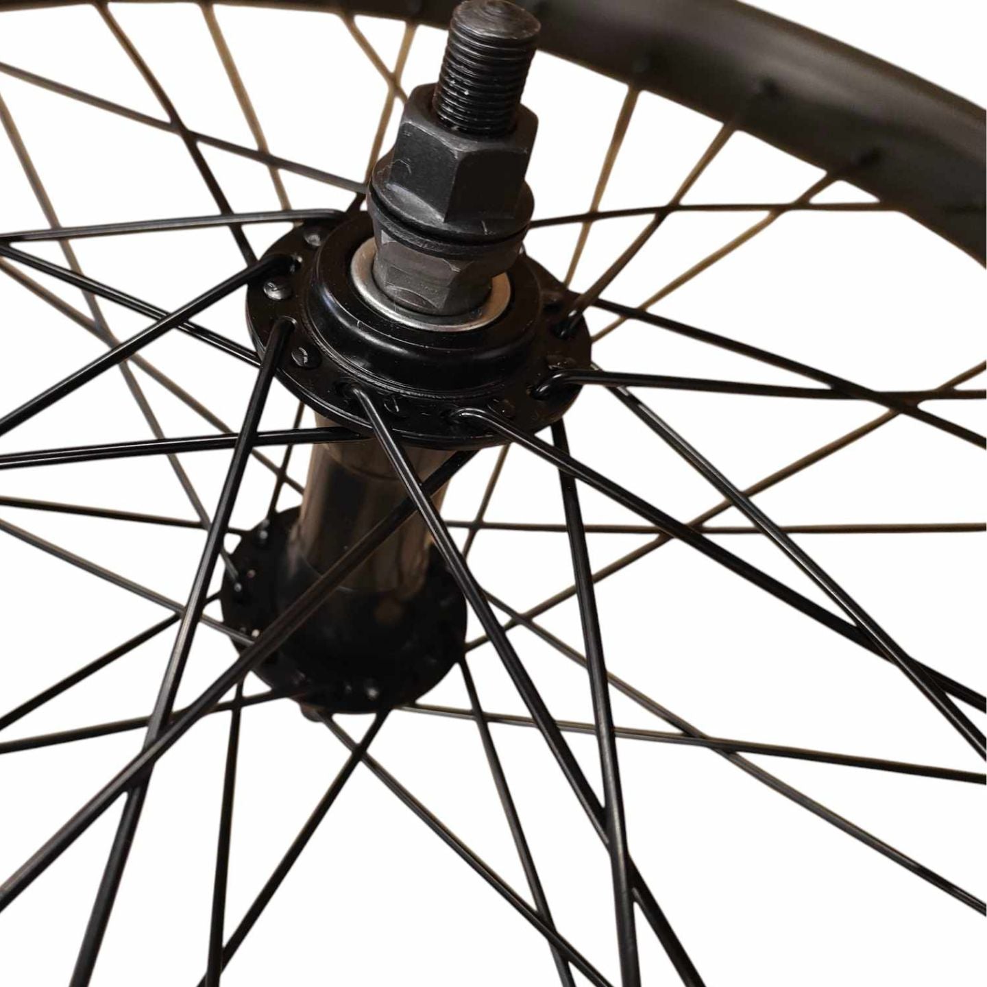 Stock unsealed 20" BMX front wheel- Black